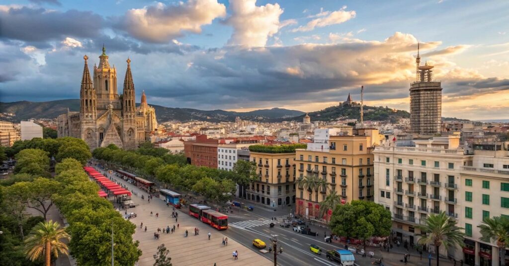 Barcelona, Spain, a popular European city for digital nomads.